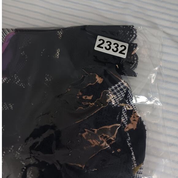 Susan Graver Liquid Knit Blouse Womens L Purple/Black Floral Boho Chiffon Ruffle - Picture 15 of 15